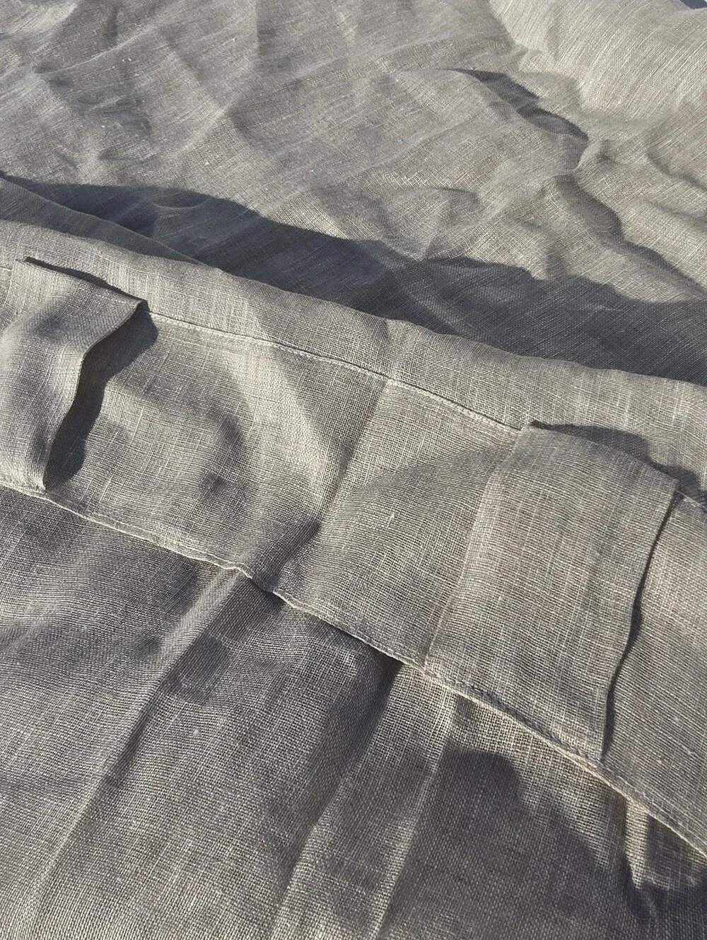 NWOT QUINCE 2 Panels 48x84 FLAX European Linen Curtain light Filtering 48